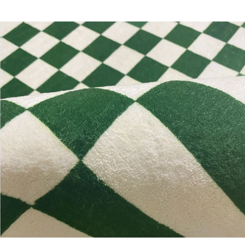 Retro Checkerboard Rugs for Bedroom Home Decor Fluffy Soft Plush Floor Mat Living Room Decoration Carpet Lattice Lounge Rug 5