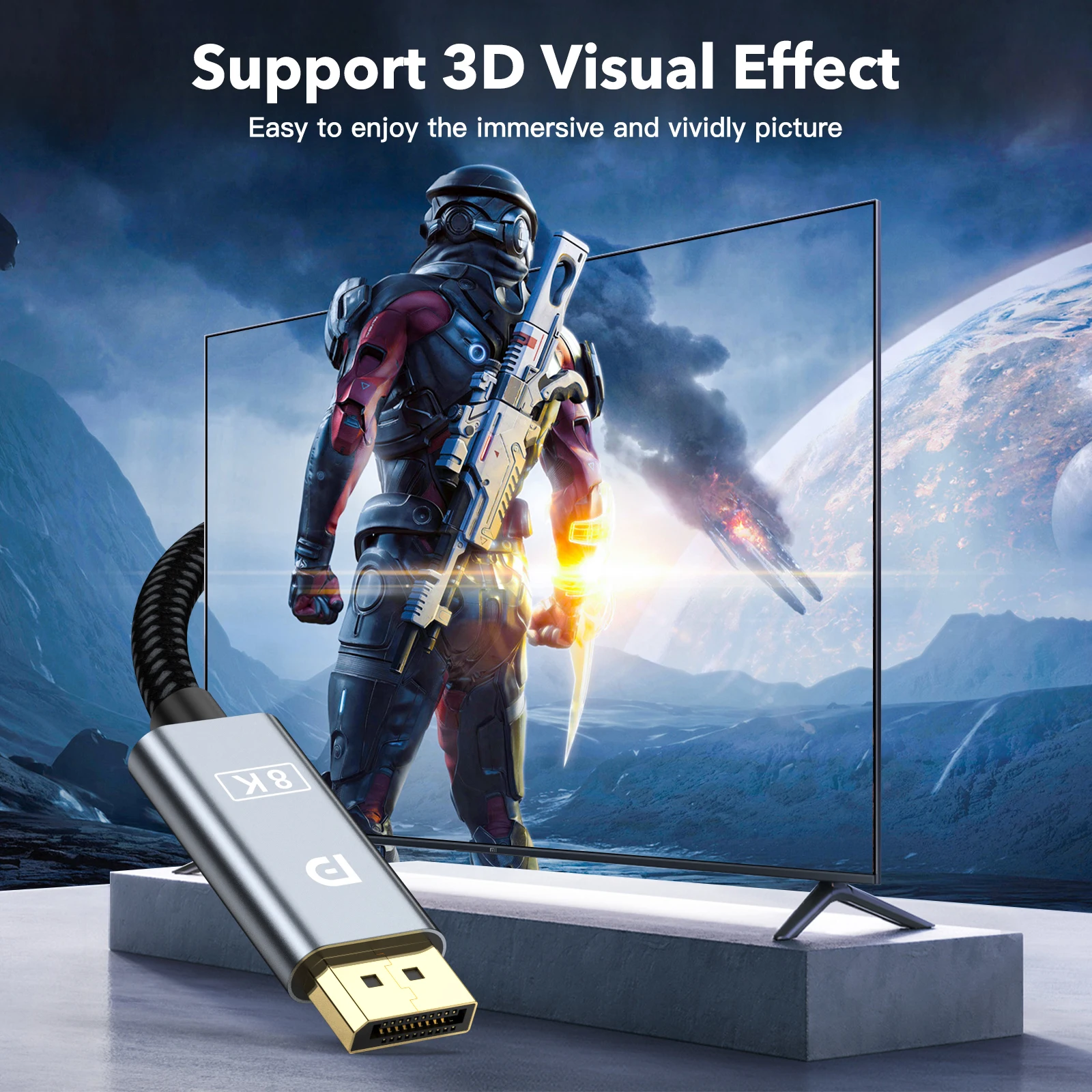 Ultra High-Resolution DisplayPort Cable for PCs, Laptops, TVs, and Projectors