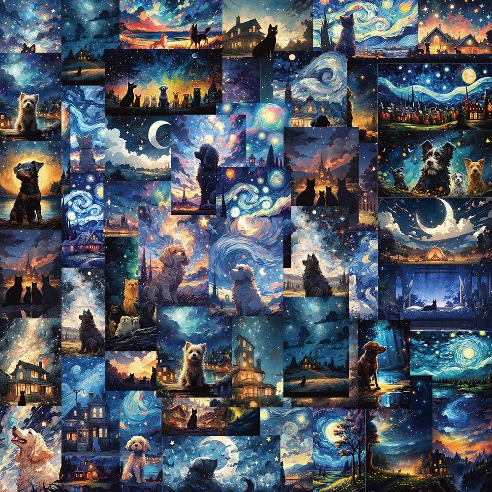 

10/50Pcs Starry Sky животный пейзаж эстетические разнообразные граффити стикеры DIY скрапбук ноутбука украшения шлемов