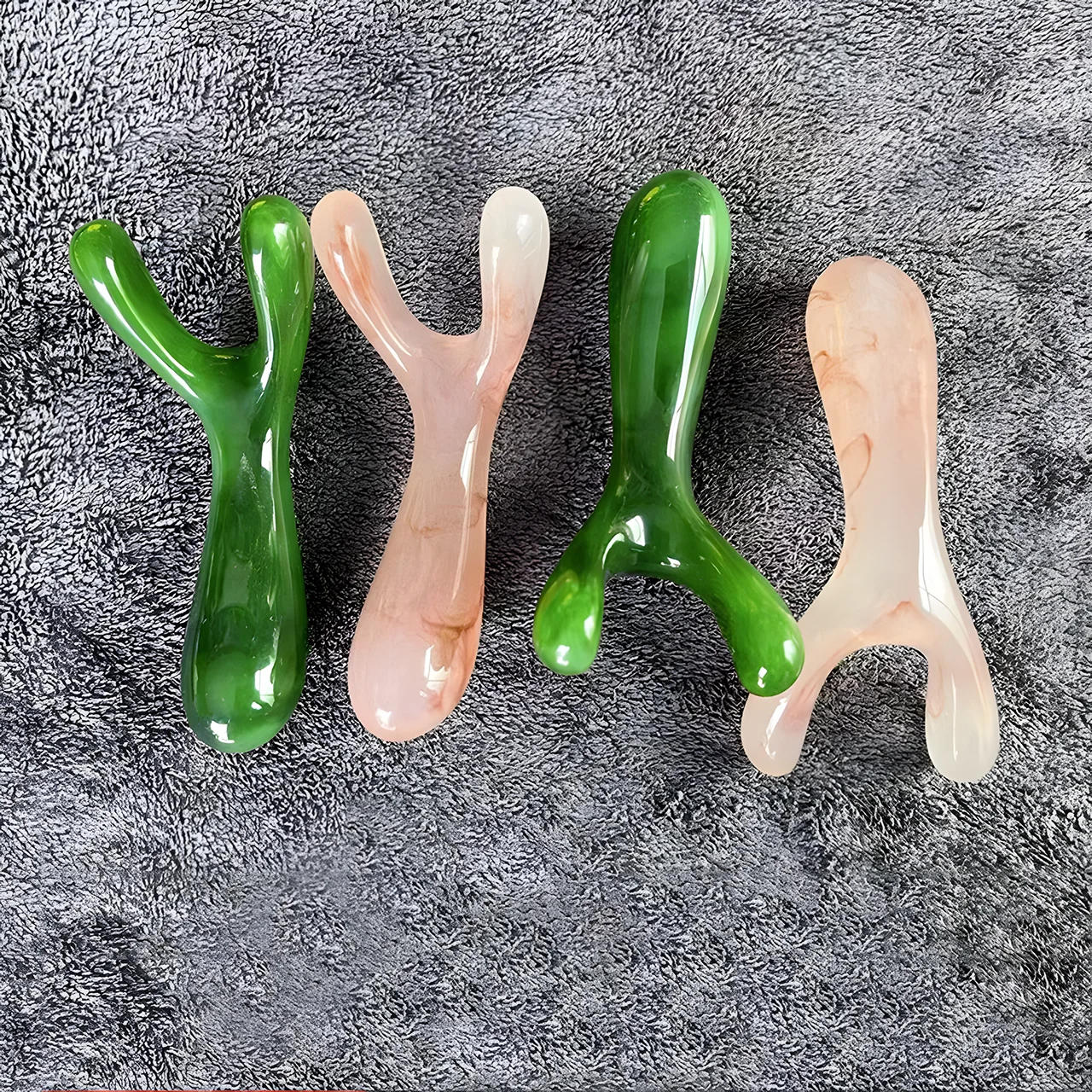 Resin Face Lifting Scraping Massage Nose Lifting Massage Y-shape Fork Guasha Massage Reduce Puffiness Trigger Point Nose Massage