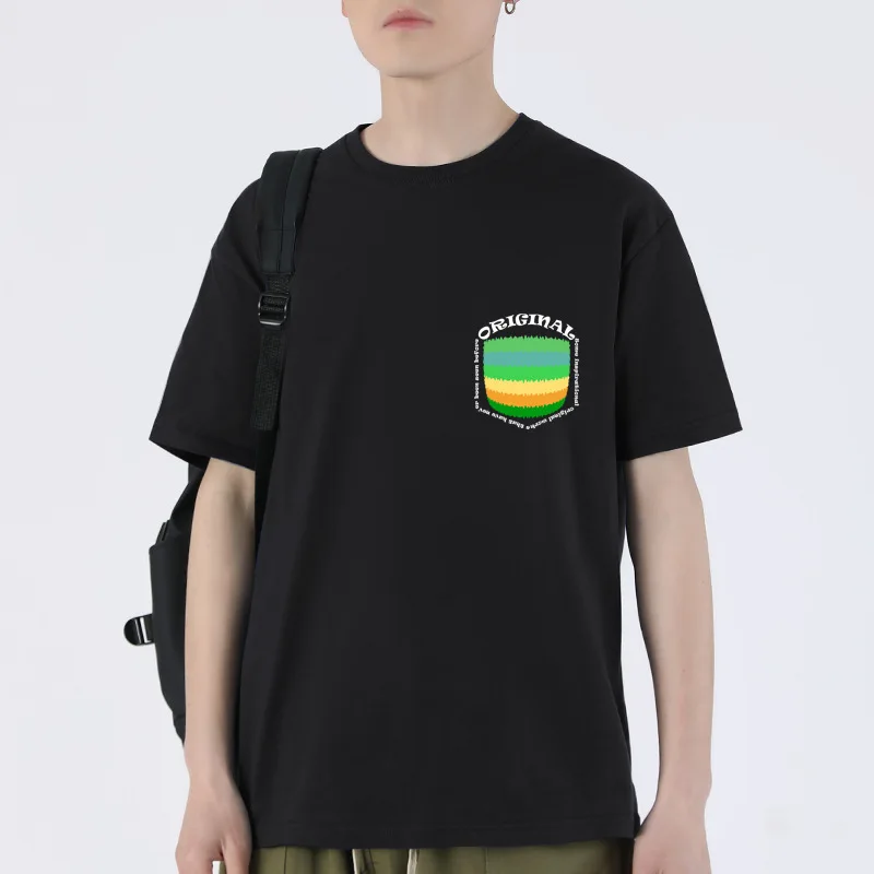 

Pure Cotton Men's Summer Luxury Social Oversized Short Sleeve T-shirt Vintage Style Fashion Personalised Custom Basic Clothing