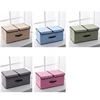 Cotton Linen Fabric Double Lid Foldable Storage Box Sundry Organiser Storage Box 4