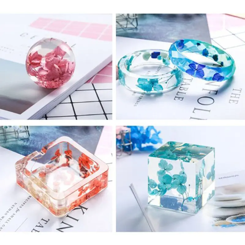 50Jb 6 Siatka/Pudełko Suszone Kwiaty Na Formy Do Biżuterii Żywicy Prawdziwe Prasowane Suchy Kwiat Mieszane Wiele Kolorowych