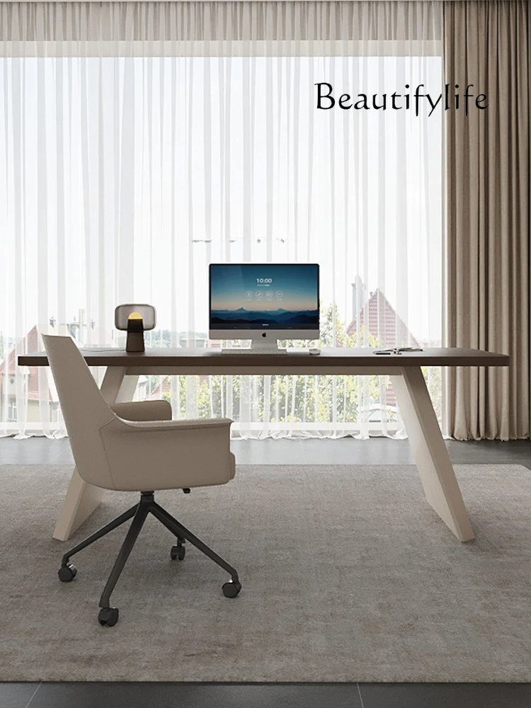 

French Cream Style Simple Study Desk Chair Combination Paint Office Computer Desk Writing Desk