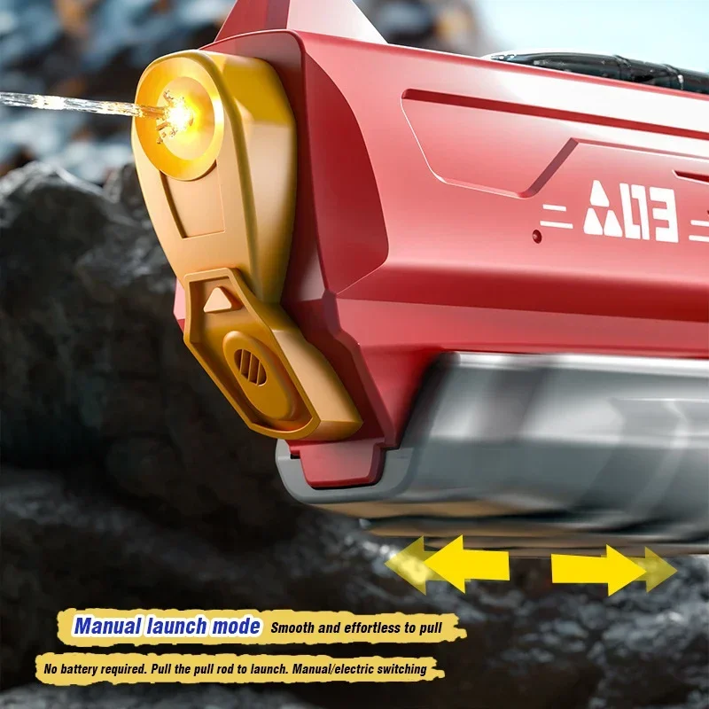 Automatic Water Gun Light Electric Toy LED Firing Pistol Squirt Gun Water Absorption Large Capacity Kids Outdoor Game Kids Gift