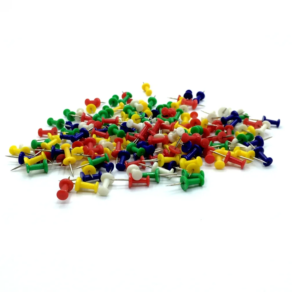 500개/몫 다채로운 푸시핀 플라스틱 썸 탭 사무용품