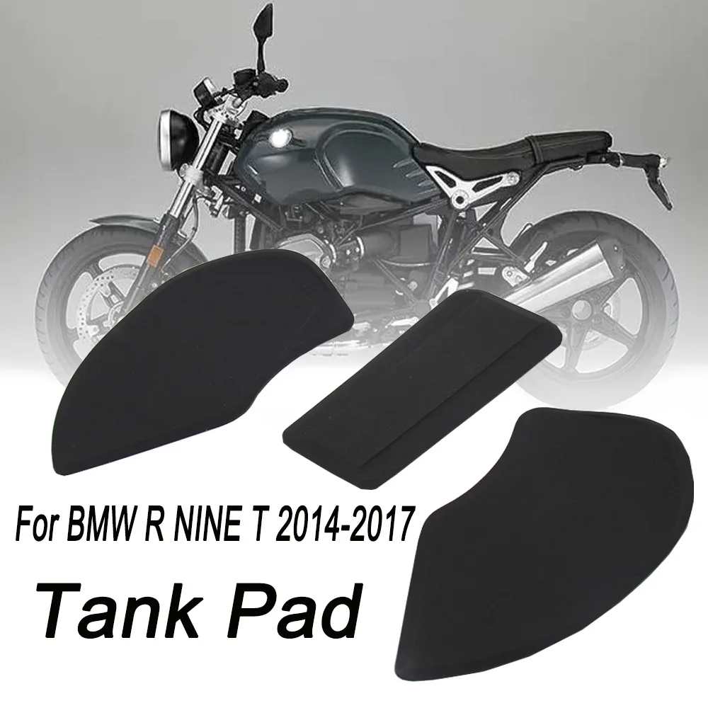 Black Sticker Anti Slip Fuel Tank Pad Side Gas Knee Grip Traction Pads For Bmw R Nine T 2014-2017