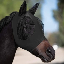 Horse Fly Mesh Face Guard With Ears Comfort Elasticity Soft Sun Protection Equine Mask Horses -Masks Stretch Bug Eye Horse Mask