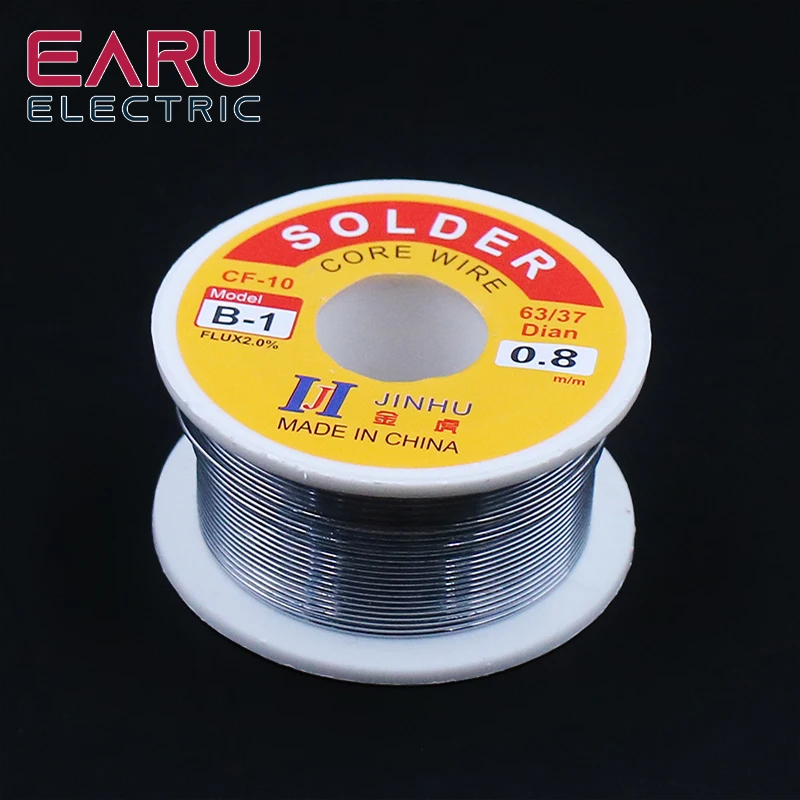 0.6/0.8/1/1.2/1.5/2MM 63/37 FLUX 2.0% 45FT Tin Lead Wire Melt Rosin Core Solder Soldering Wire Roll for Eletric Solder Iron 100g soldering wire soldering tin wire
