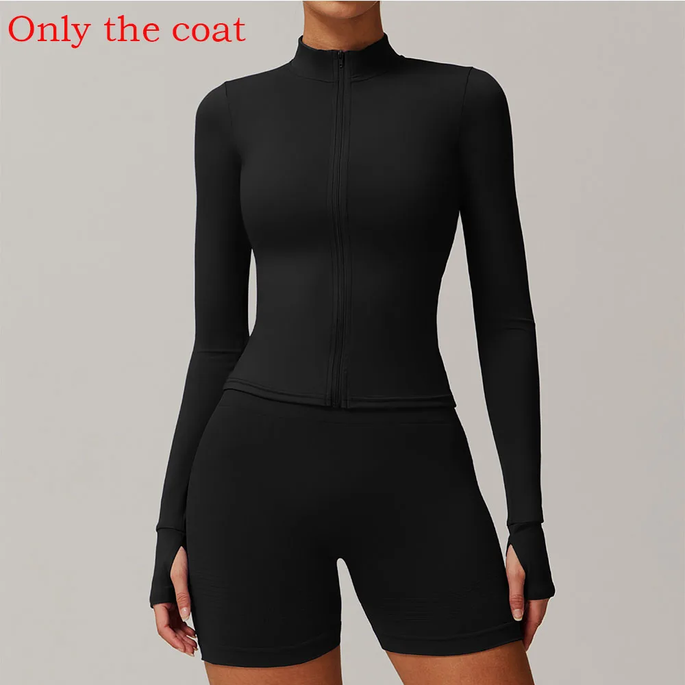 Women Zip Fitness Yoga Shirt Winter Warm Gym Top Woman Yoga Long Sleeve Sports Jacket Activewear Running Coats Workout Clothes sports jacket yoga top yoga shirt sports shirt yoga jacket