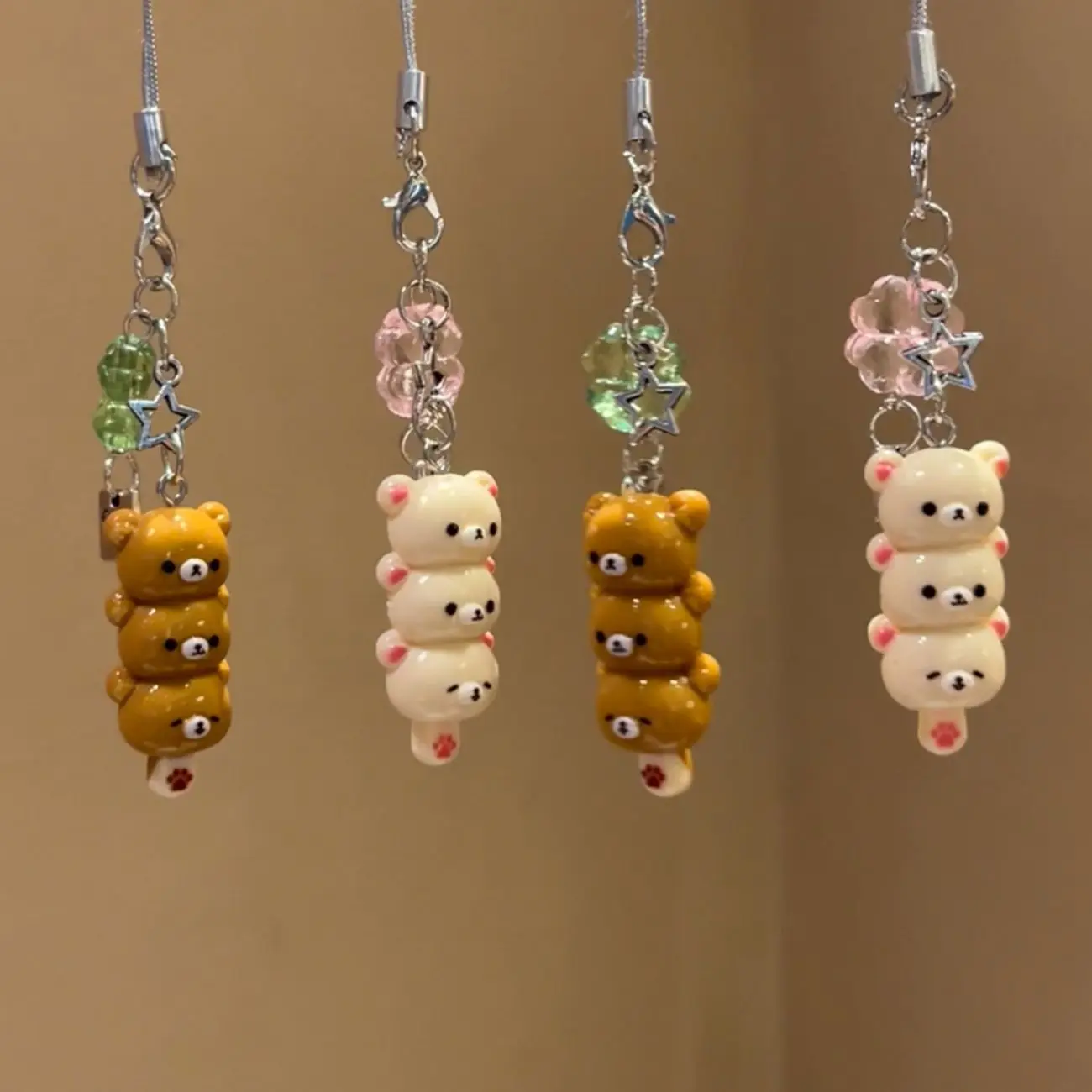 Cute Bear Phone Charms Pendant Kawaii Anime Keychain Accessories For Keys Schoolbag iPhone 17Promax Airpods Ins Korea New Y2K 6