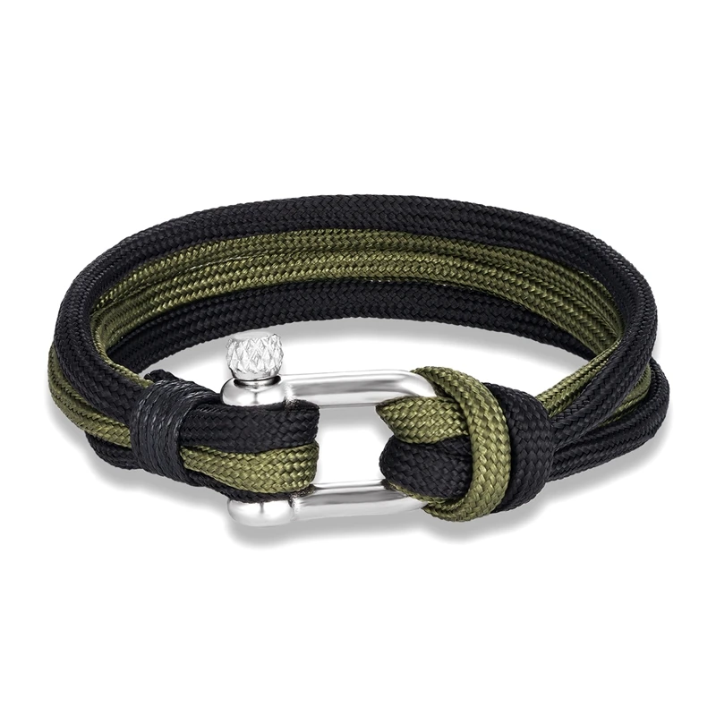 Shackle Bracelets Men Women Charm Nautical Survival Paracord Bracelet Sport Hooks Outdoor Style - Image 6