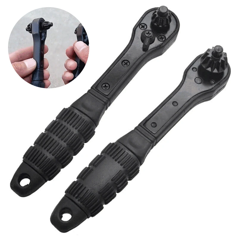 2-in-1 Universal Wrench Drill Chuck Key Wrench Ratchet Dual-use Spanner Ratchet Connector Ring Combo Grip Star Wrench Hand Tool