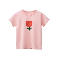 T-shirt d'été en coton à manches courtes pour bébé fille, vêtement pour enfant en bas âge, 2-8T 4