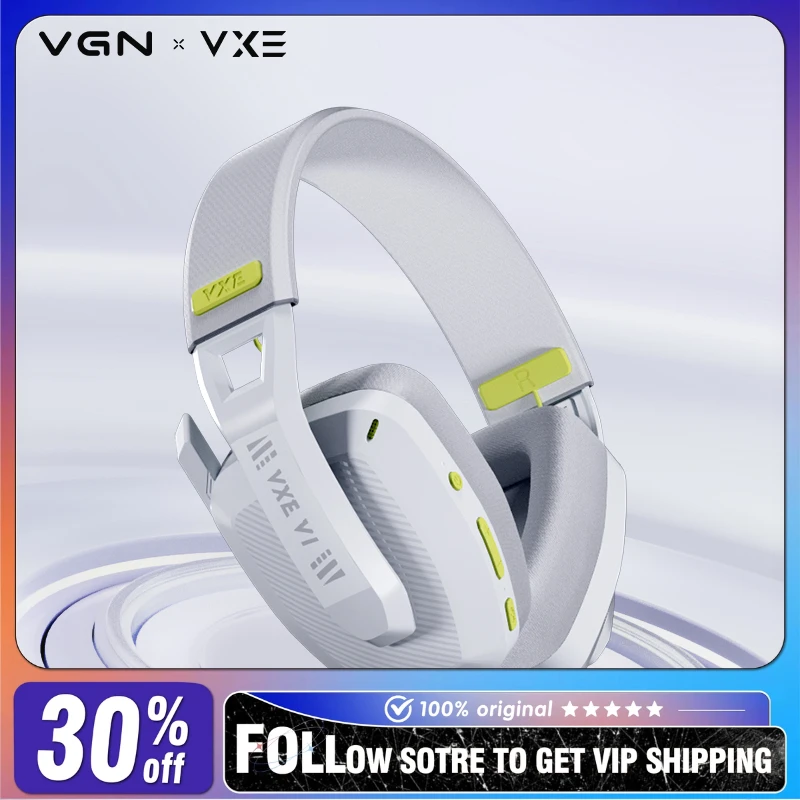 

VGN VXE New Siren V1 Dual Mode 2.4G Wireless Bluetooth 5.0 Headset FPS Gamer Low Latency Headset Lightweight PC Gaming Earphone