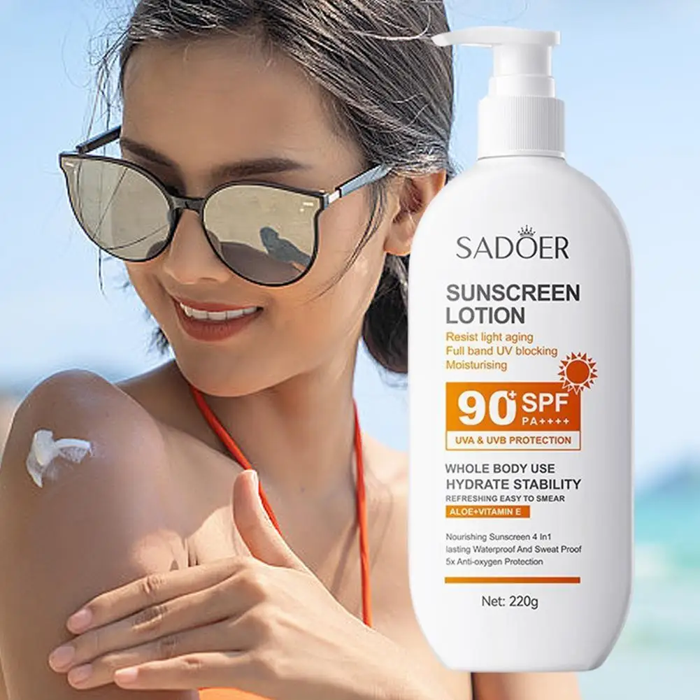 Facial Body Protection Cream SPF 90 Sunblock Whitening Sunscreen Anti Sun Cream Skin Protective 220ml/30 UV Resistance Skin Care