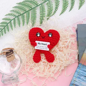 Funny Handmade Crochet Heart Doll Desk Decor Gift