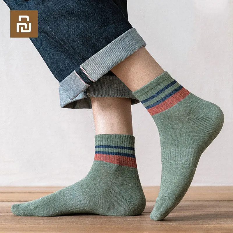 

Youpin 5 Pairs Socks Men Spring Summer Middle Tube Cotton Socks Men's Trends All-match Sweat Absorbent Stocking Deodorant Socks