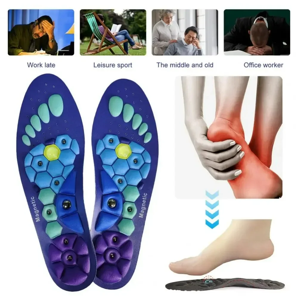 Shoe Insoles Acupressures Insoles Magnetic Insoles for Women & Men EVA Foot Massage Orthopedic Acupressures Insoles Pads Working All Day
