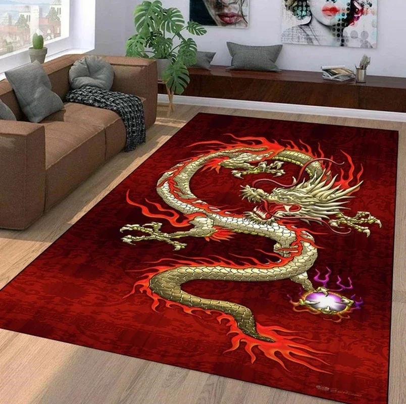 Floor Mat Dragon Rose Skull Carpet Rug 3D Printing Door Mat For Living Room Bedroom Entrance