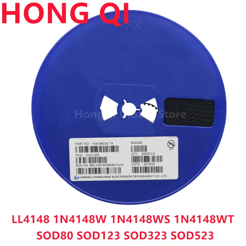 3000 Pz 4148 Ll4148 1 N4148 1 N4148W 1 N4148Ws 1 N4148Wt T4 Ll34 1206 0805 0603 Sod80 Sod123 Sod323 Sod523 Smd Diodo Di Commutazione