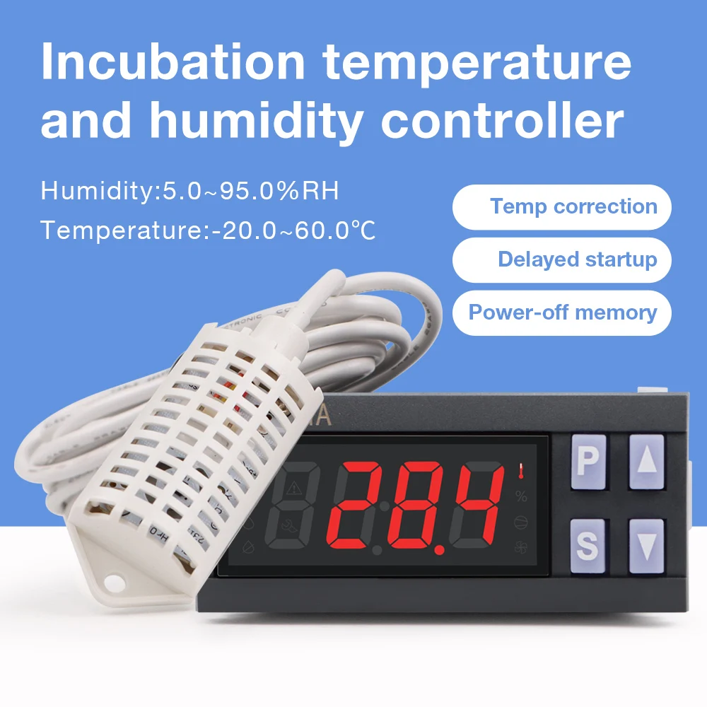 Incubator Controller Automatic 5.0~95.0%RH -20.0~60.0℃