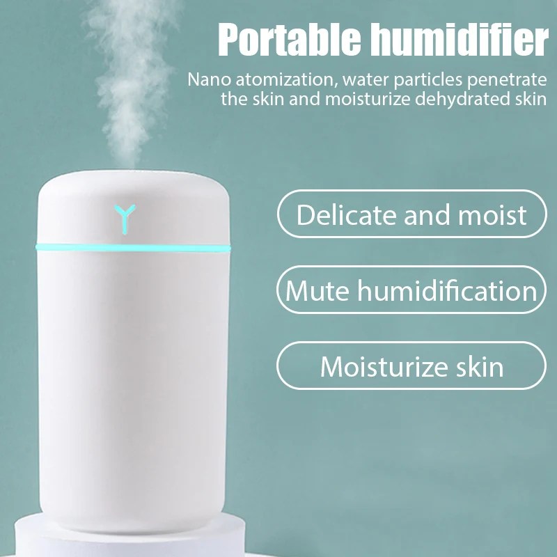 420ml Air Humidifier Portable USB Aroma Oil Diffuser with Colorful Light Cool Mist Sprayer For Bedroom Home Office Car Purifier 1