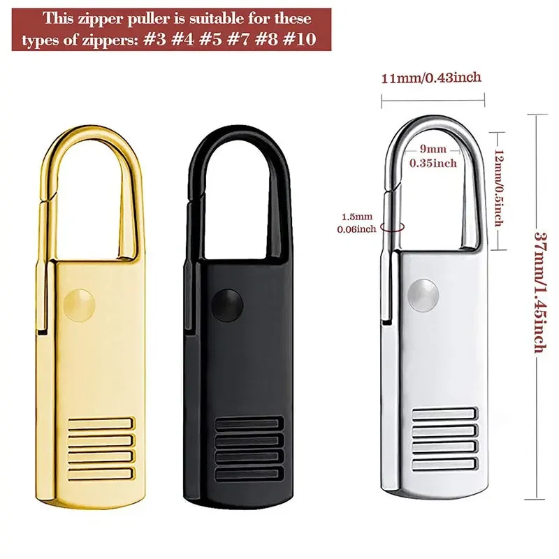 Zipper Slider Puller 5/10Pcs Replacement for Luggage Clothing