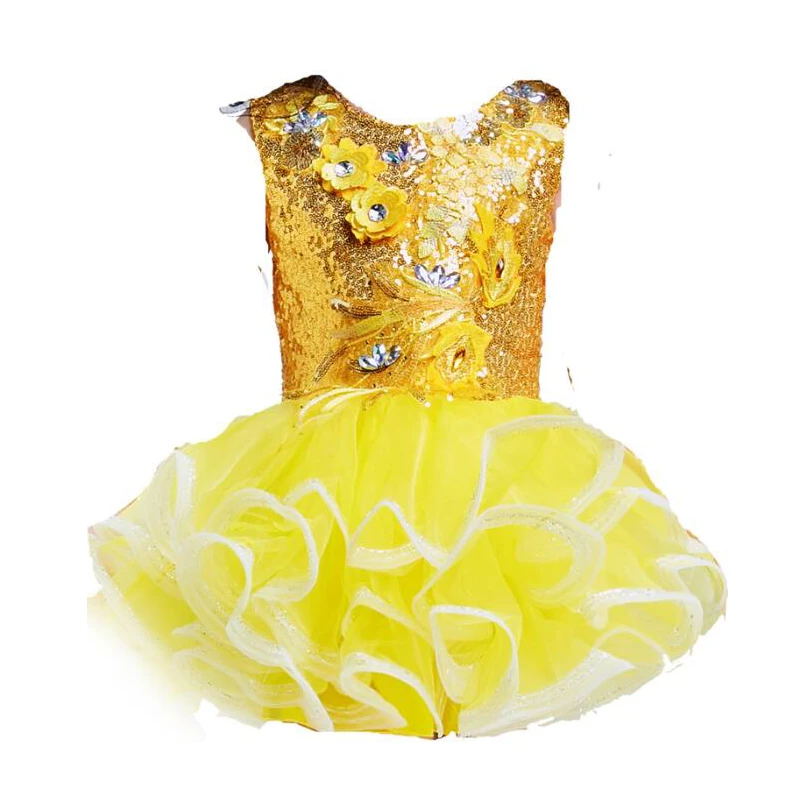 Kids Ballroom Clothing Sequined TUTU Dress Girls Jazz Dance Costume