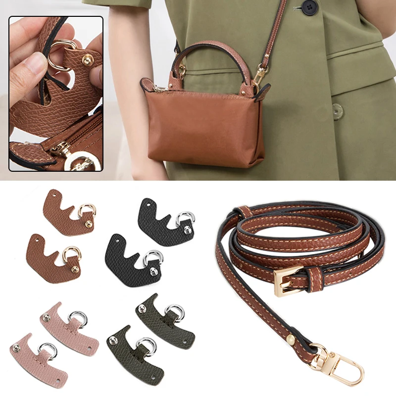 New Bag Transformation Accessories for Longchamp Mini Bag Straps Punch-free Genuine Leather Shoulder Strap Crossbody Conversion