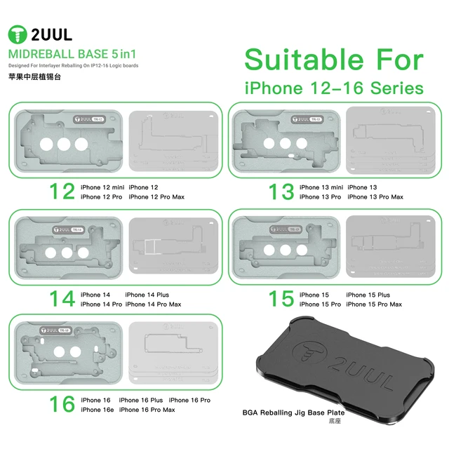 قاعدة شبلنة البوردتين 2UUL BH13 (5 في 1) – تدعم من iPhone 12 حتى 16 Pro Max 3