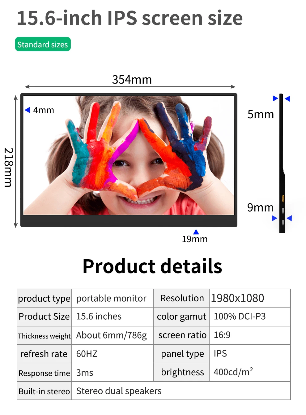 QLED ޴ , 15.6 ġ, HDR  ° ȭ, cŸ, USB HDMI ȣȯ, PS5/4 ġ, Xbox, ȵ̵ , PC Ʈ