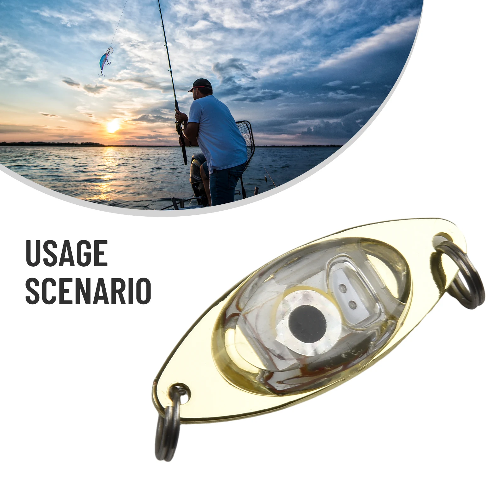 

Fishing Lures Light LED Underwater Eye-Shape Hooks Metal Lures Lamps For Attracting Fish Luminous Artificial Baits