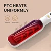Electric Heating Straight Comb Double Use LCD Electric Hair Straightener Curler Anti-Scalding Styling Tool Straightening Brush 4