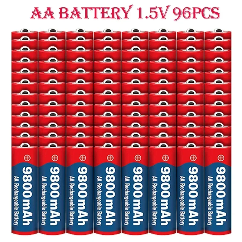 

AA Battery 100% Original 2023 Brand New High-quality 1.5V 9800mAh Rechargeable AA Battery, Alkaline Technology Suitable for Toys