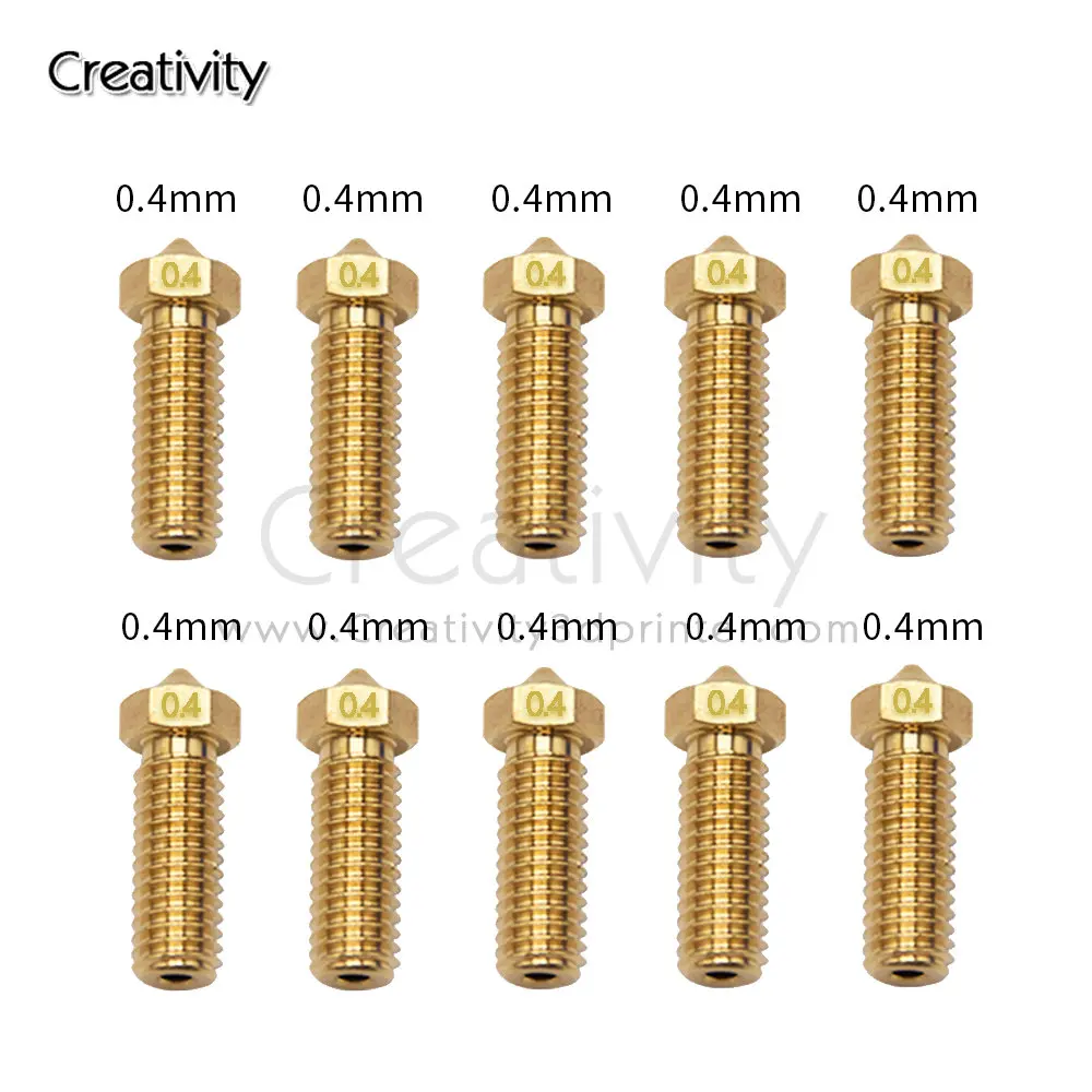 10PCS Volcano Brass Stainless Steel Nozzle 0.2/0.3/0.4/0.6/0.8/1/1.2mm For Sidewinder X1 Genius 3D Printer 1.75mm Filament