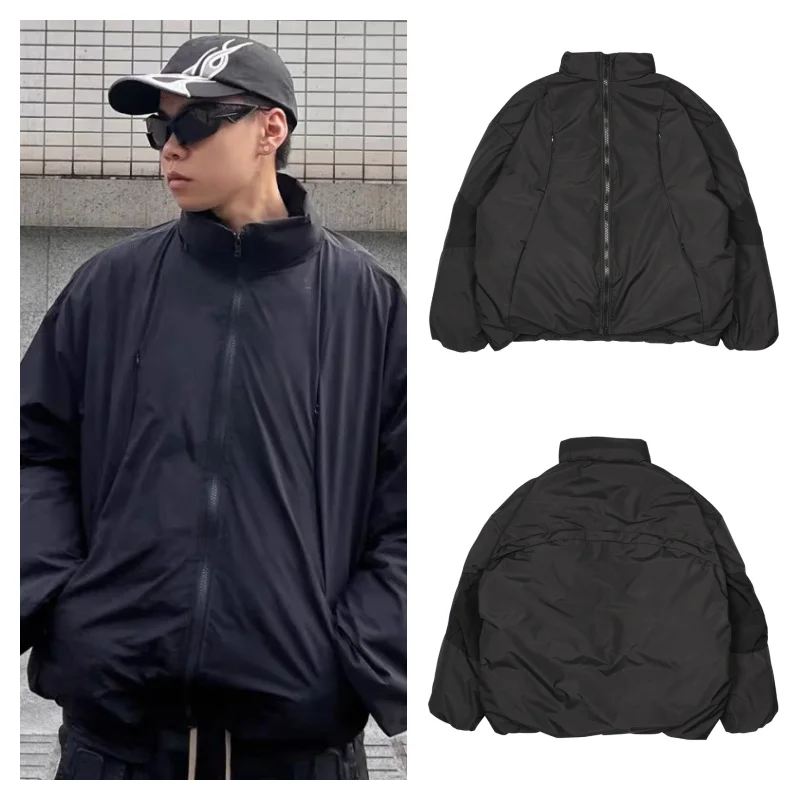 

Fall Winter New Hide Zipper High Collar Pockets Top Quality 1:1 Thickened Fabric Men's Women's Black FAR.ARCHIVE Jacket Coat