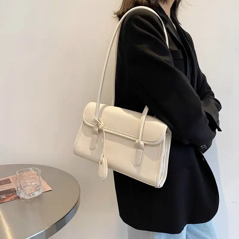 JIAERDI Vintage White Handbags Women New Retro Elegant Leather Shoulder Bags Ladies Hot Girls Chic Underarm Bag Purses Female