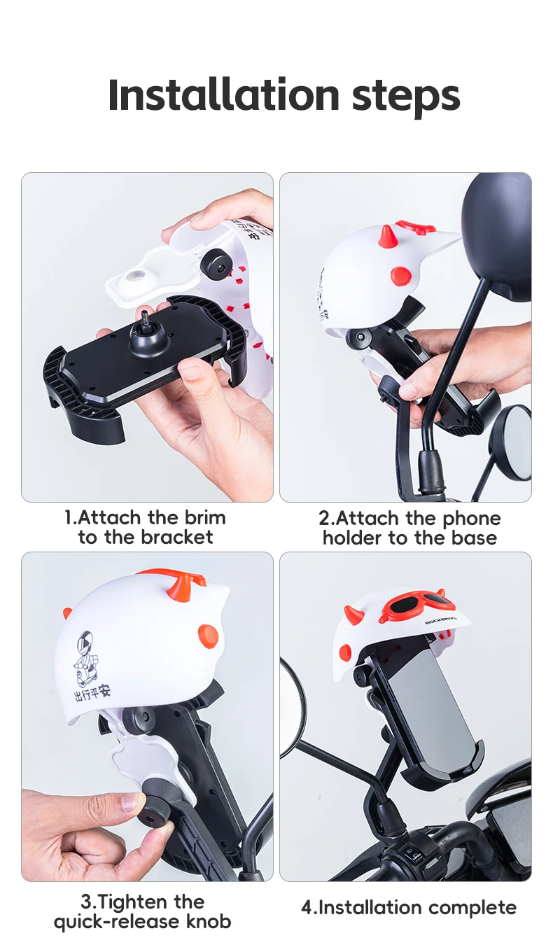 Full setup of bike phone holder