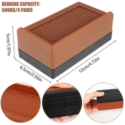 Adjustable Heavy Duty Furniture Risers with Anti - Slip Pads - Set of 4 Stackable Bed and Sofa Lifts (4pcs)