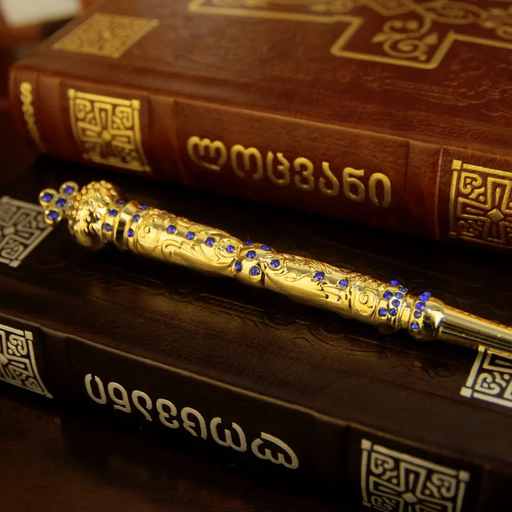 Orthodox Church Supplies 3PCS Eastern Orthodox Church Brush Orthodox Holy Oil Ceremonial Articles Gold Plated Prayer Fountain Pen Religious Gifts orthodox church supplies