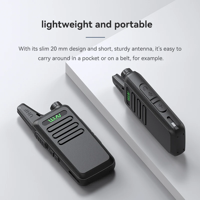 6PCS WLN KD-C1 Mini Walkie Talkie UHF 400-470MHz Transceiver 5W 16CH Handheld Amateur Two Way Ham Radio With C1 Six Way Charger 3
