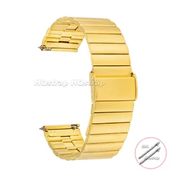 Premium Stainless Steel Quick Release Watch Strap - 20mm/22mm Metal Bracelet Band - 22mm (Gold)