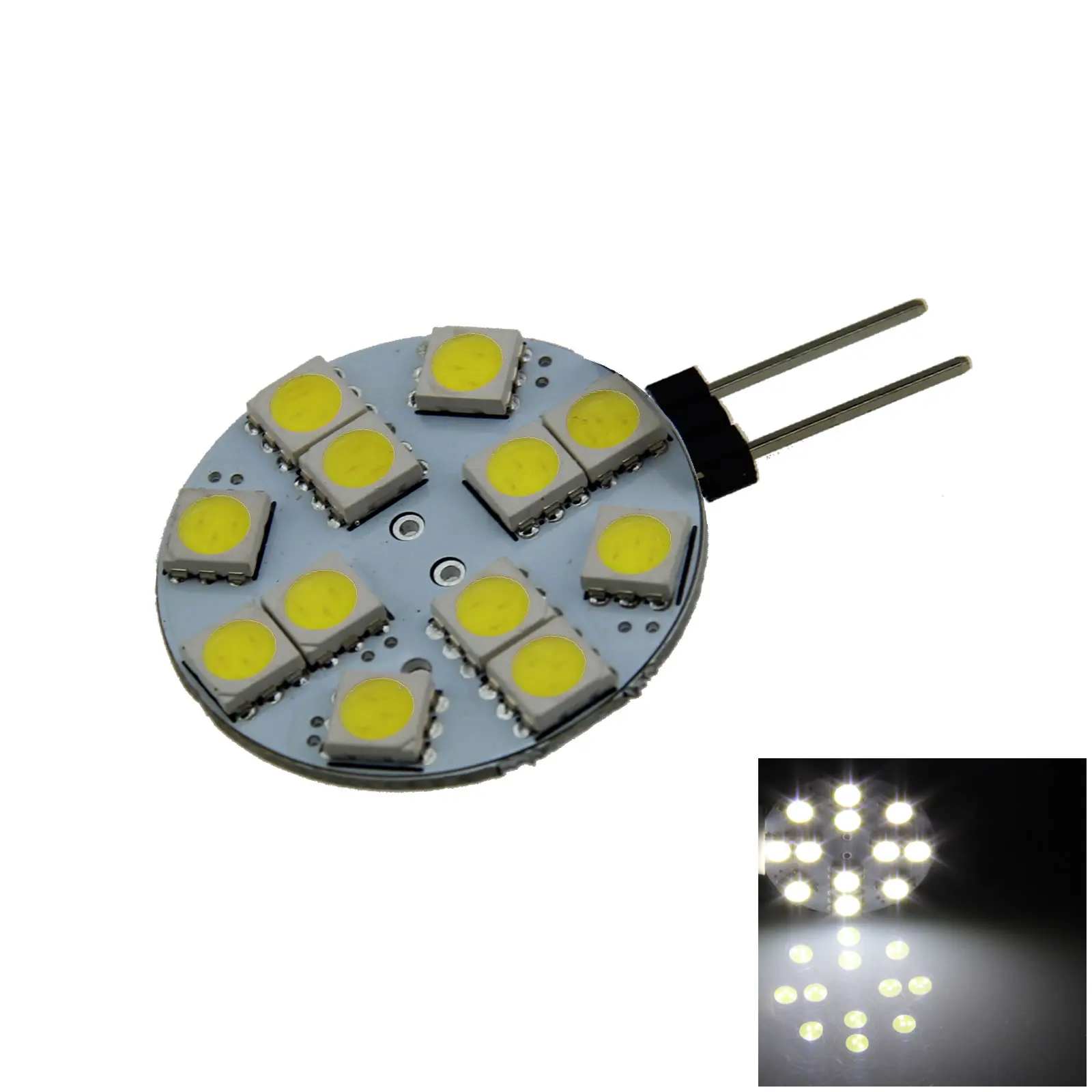 

1x белый корпус G4, фотолампа, неполярная 12 излучателей, 5050 SMD, фотолампа