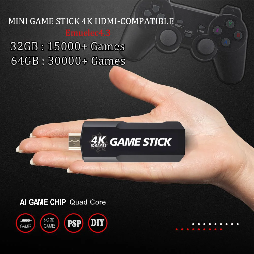 Mini Consola Stick 64Gb Hdmi 14.000 Juegos