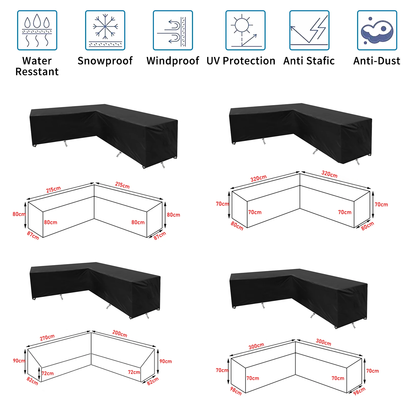 Home Terrace V Type Sofa Cover Outdoor Garden Terrace Waterproof Furniture Cover Waterproof Sofa Protector L Shape 5