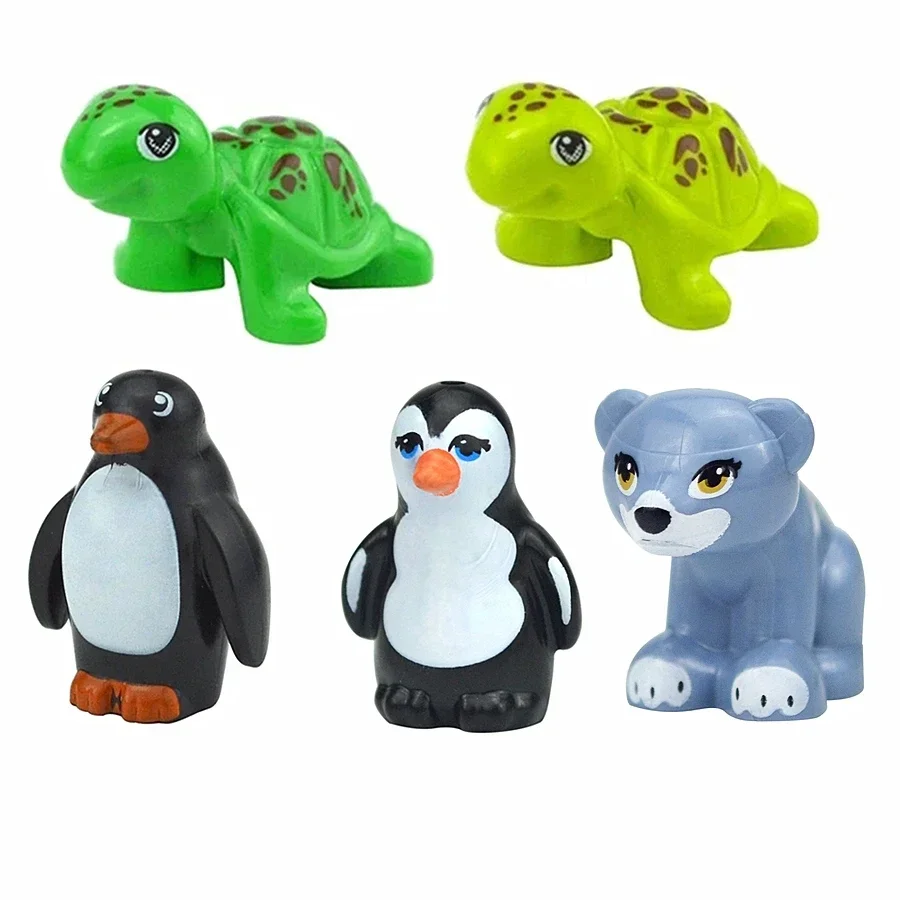 thumbnail image 1 of Bloques de construcción de animales MOC, escena de partículas pequeñas, tigre, oveja, pato, caballo, ballenas, modelo educativo, zoológico, regalo ensamblado, ladrillos de juguete DIY, 1 of 5