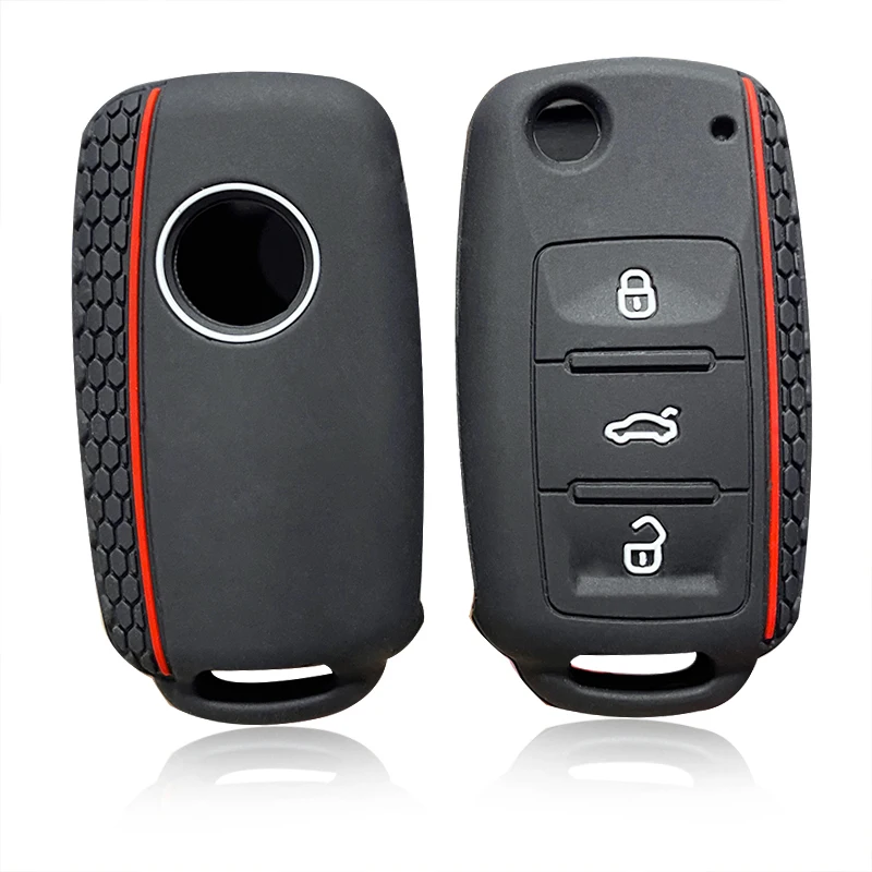 Car Key Shell Silicone Key Cover Case for VW Golf 4 5 6 7 Bora Jetta POLO MK4 MK6 Bora Passat B5 B6 Superb Tiguan Beetle