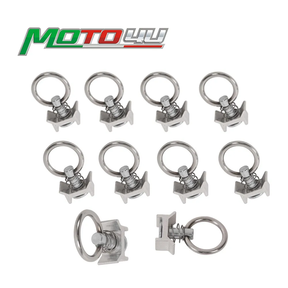 

10PCS Universal Single Stud Fitting Tie Down Anchor Quick Release Ring Spring Bolt Airline Fixing Stainless Steel Ring