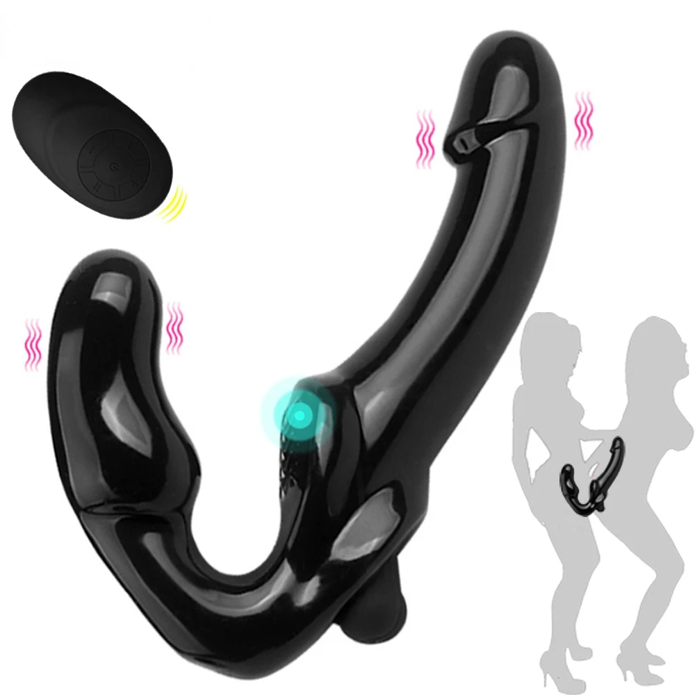 Looking for Strapless Strap-on Dildo Vibrator Strapon Remote Control 10  Speed Double-heads Vibrator for Women Sex Toys For Adult Wholesale